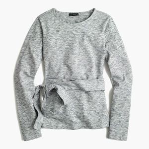 J crew belted cross back top gray heather small